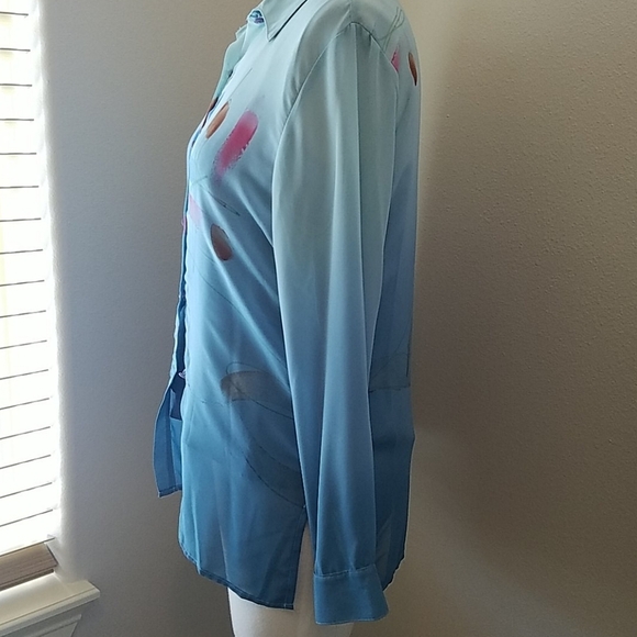 Vintage Palisades Hand Painted Blue Shirt Set - Picture 3 of 10